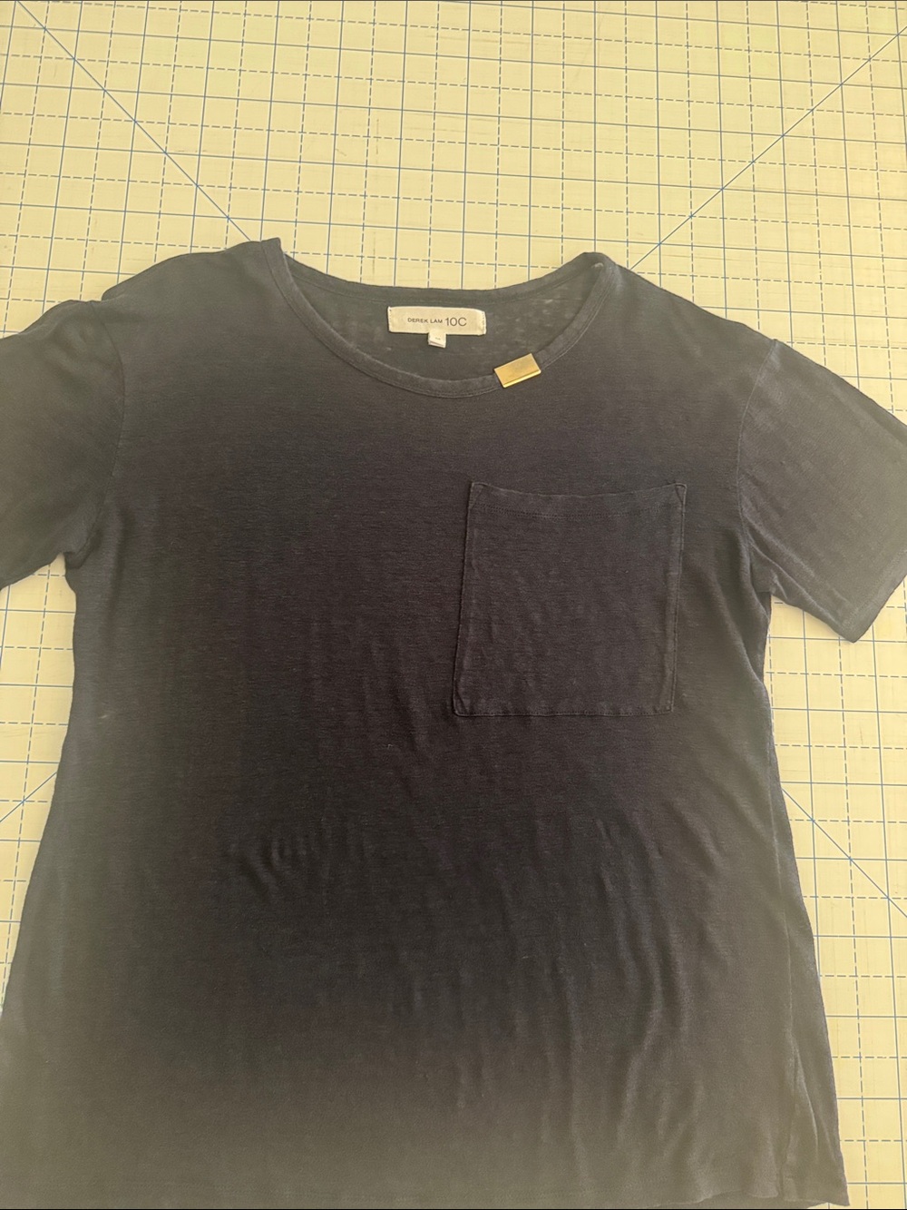 Derek Lam Navy Short-Sleeve Pocket Tee
